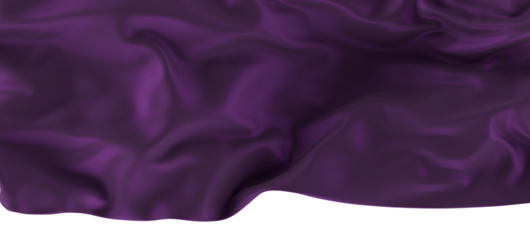 Abstract purple cloth falling. Satin fabric flying in the wind