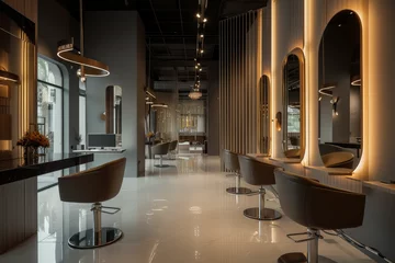 Foto auf gebürstetem Alu-Dibond Schönheitssalon Interior shot of a luxury beauty salon shop with modern and elegant decorations