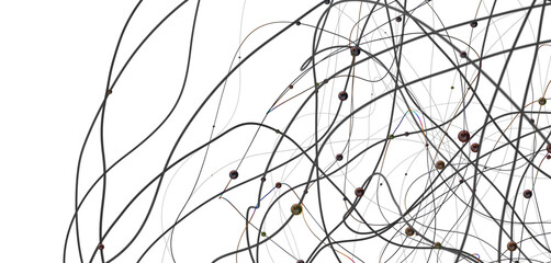 Concept of AI technology, Motion of digital data flow.