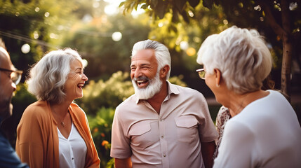 Golden Gatherings: Elderly Friends Enjoying Quality Time Together in the Refreshing Outdoors
