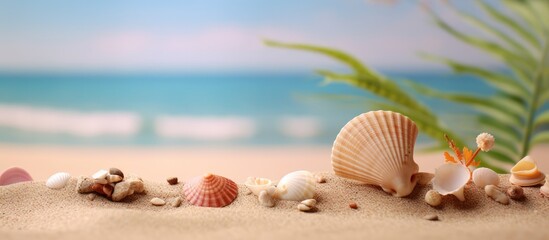 Obraz na płótnie Canvas Seashells on the beach.