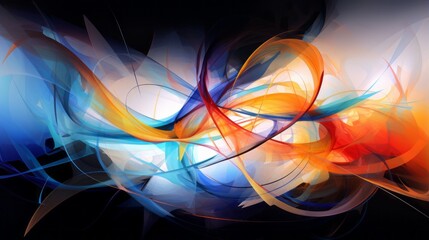 Colorful abstract painting on a black background
