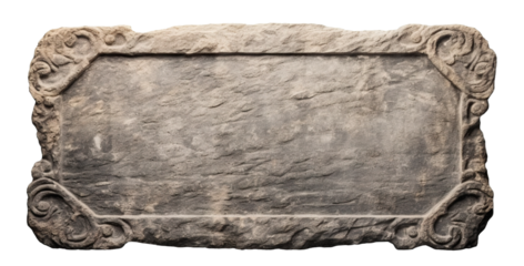 Old stone sign plate, cut out