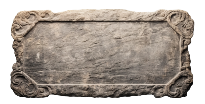 Old stone sign plate, cut out