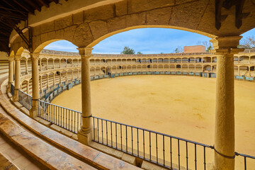 Bullfighting arena The Plaza de Toros in Ronda, Spain - obrazy, fototapety, plakaty