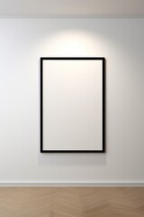 A blank black frame on an wall