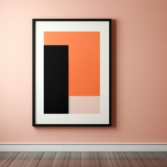 A blank black frame on an wall