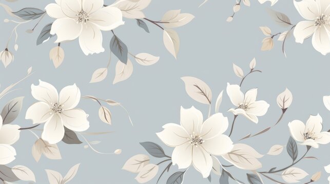 Subtle and elegant flower pattern in muted and gentle colors