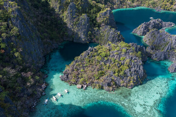 Aerial view of Twin Lagoon in the Philippines