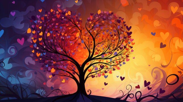 Vibrant background evoking feelings of love and unity