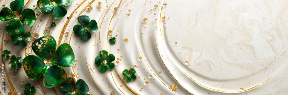 Aufkleber a shamrock background with foil generative ai