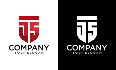 letter sj square logo design vector illustration template