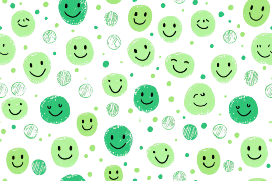 Pastel Smiles Pattern with Transparent Background