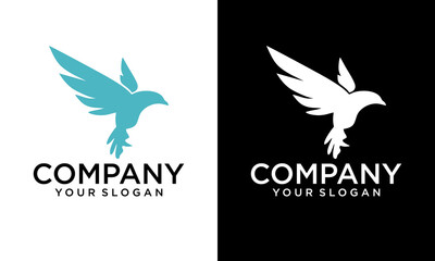 Little Bird silhouette icon symbol, logo vector illustration template