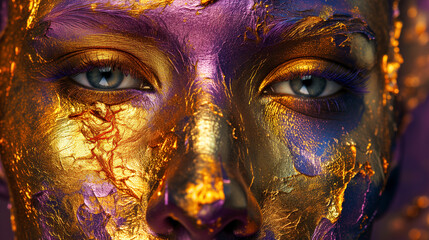 Portrait of a person with painted face