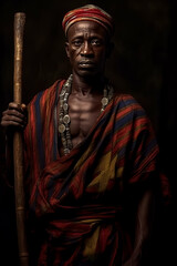 Naklejka premium Africa with studio tribal portraiture