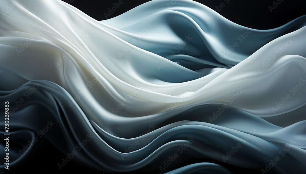 Poster abstract wave pattern in silk, flowing with elegance and softness generated by ai