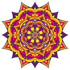 Mandala wit different colors ethnic ornament	

