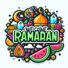 welcome ramadan text typography element thumbnail video product