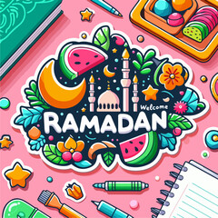 Health and Wellness in Ramadan vector illustration