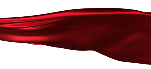 Smooth elegant red cloth isolated on white background
