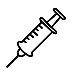 Vaccine injection syringe icon, vaccination with medication