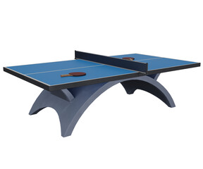 3d rendering blue ping pong table - obrazy, fototapety, plakaty