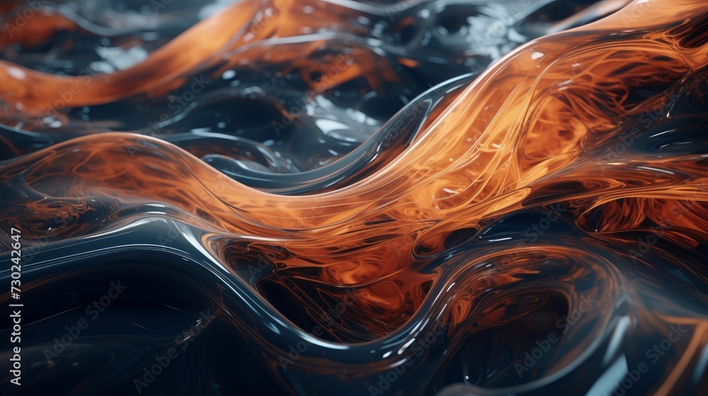 Poster abstract visualizer with flowing liquid-like patterns, conveying the fluidity and movement of audio
