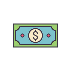 Dollar related vector icon. Isolated on white background. Vector illustration