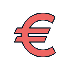 Fototapeta premium Euro Sign related vector icon. Isolated on white background. Vector illustration