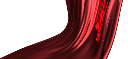 Abstract red cloth falling. Satin fabric flying in the wind