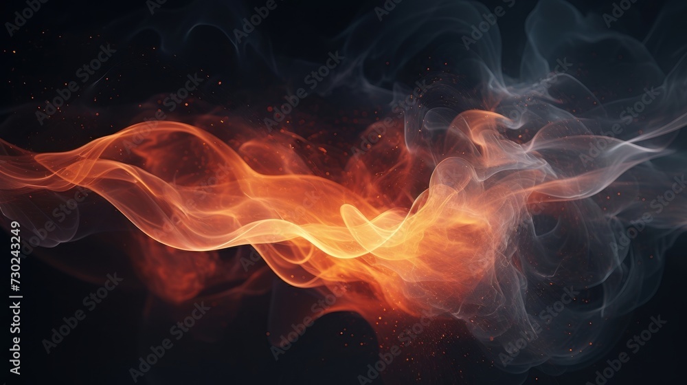 Poster abstract particles floating and intertwining, creating a visually stunning and ethereal effect