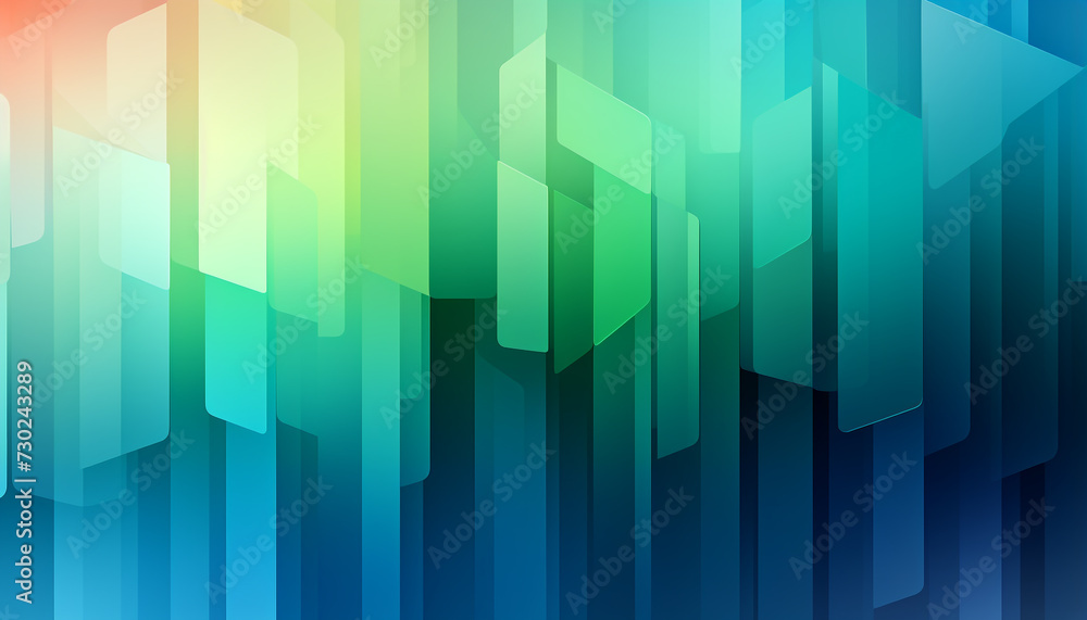Poster abstract geometric shapes in bright colors create a modern backdrop generated by ai