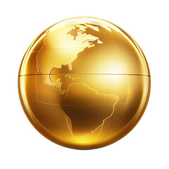 Gold Globe Icon on transparent background
