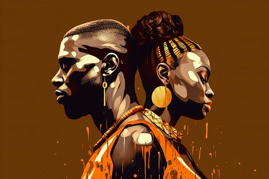 an African couple deeply in love, radiating joy and connection.