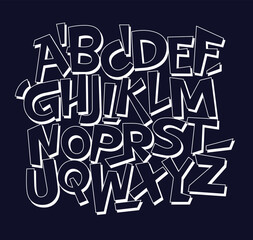 Handmade Urban Font, Graffiti Font, handwritten Typography vector