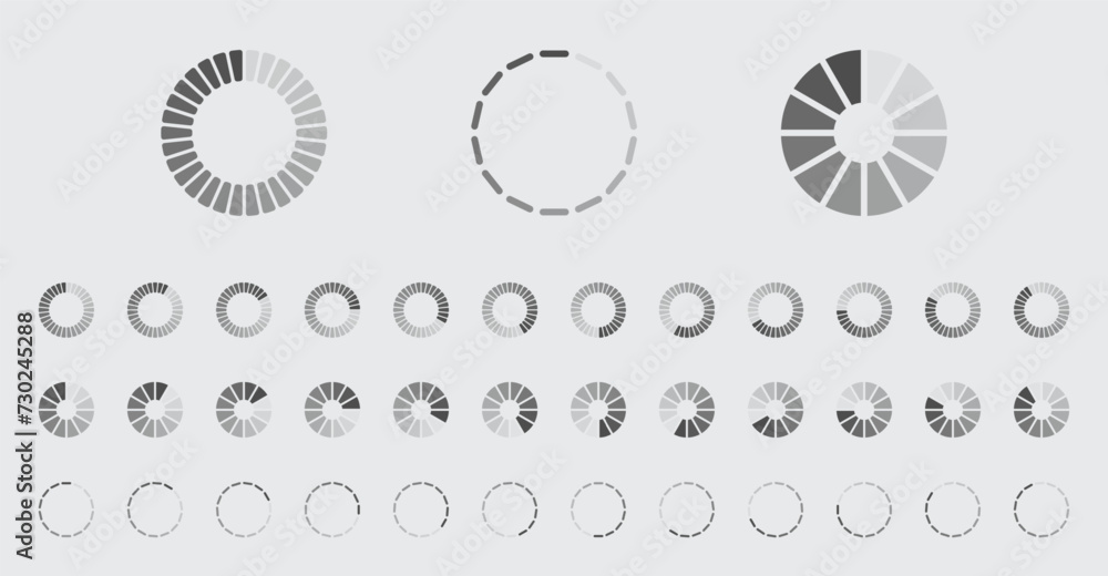 Fototapete circular loading buffering icons vector set video ready for animation gif all keyframes frames bufri