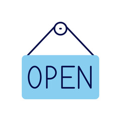 Nameplate Open related vector icon. Isolated on white background. Vector illustration