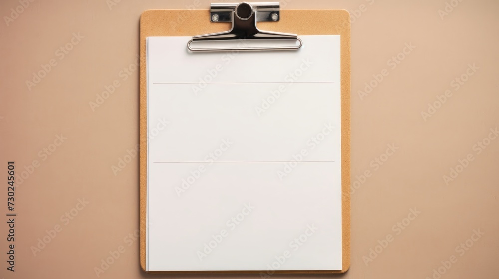 Aufkleber close-up of a blank checklist on a clipboard, ready to be filled out with tasks and items