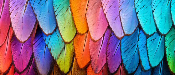 Close-up of vibrant rainbow-colored butterfly wings