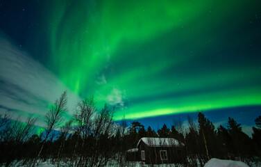 Northern lights (Aurora Borealis) in Swedish Lapland