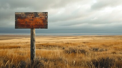 wooden post in a desolate landscape generative ai