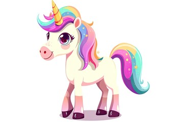 Obraz na płótnie Canvas Cartoon character unicorn isolated