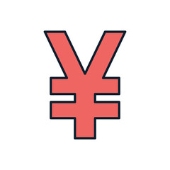 Yen related vector icon. Isolated on white background. Vector illustration