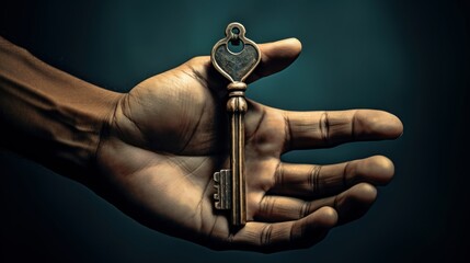 Conceptual image of a person holding a key, symbolizing the evaluation and unlocking of life's potential