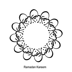 Cercle Border from creative seamless of Ramadan arabic calligraphy shaped in mandala ornaments style. illustration for greeting cards.
Translation: Generous Ramadan.