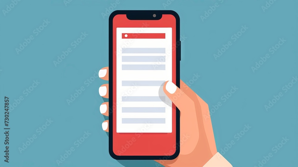 Aufkleber hands holding a smartphone with a digital checklist app, demonstrating the convenience and flexibili