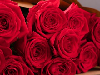 A beautiful bouquet of red roses.