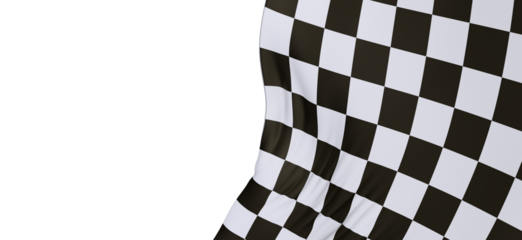 Waving racing finish flag in