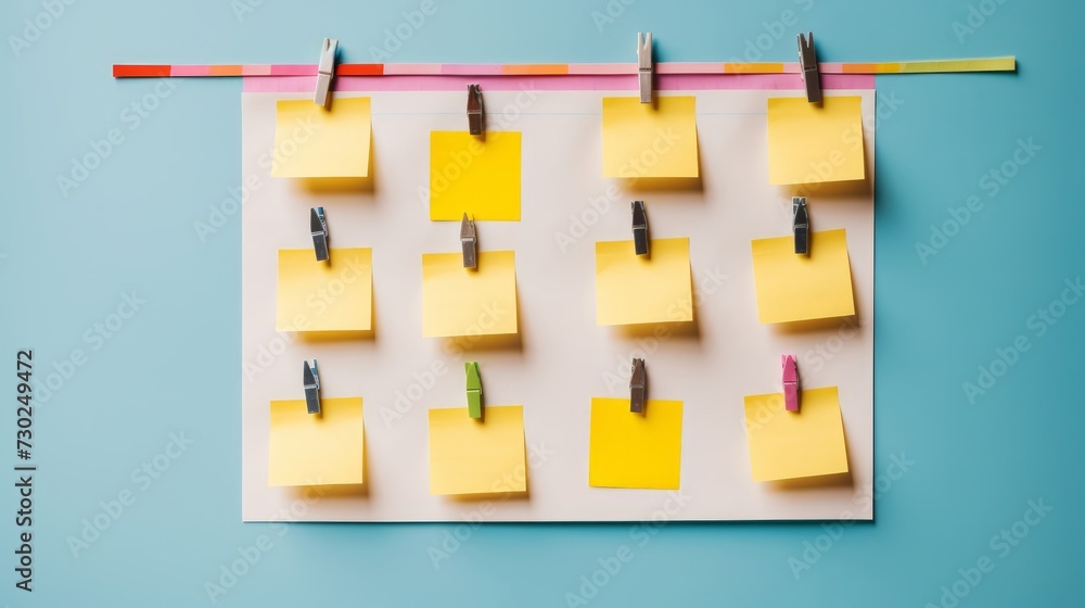 Aufkleber top view of a checklist surrounded by sticky notes and reminders, illustrating a comprehensive plann
